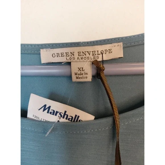 New W/ Tag Green Envelope Los Angeles Green Flutter Sleeve Top Womens Sz  XL - Picture 6 of 6